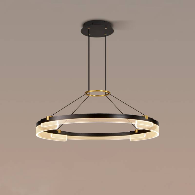 Contemporary Double Ring LED Chandelier With Luxury Acrylic Ceiling Light OpalDwell
