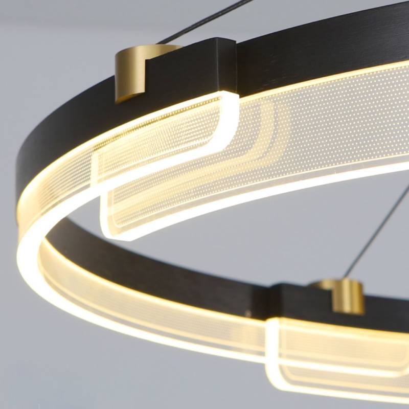 Contemporary Double Ring LED Chandelier With Luxury Acrylic Ceiling Light OpalDwell