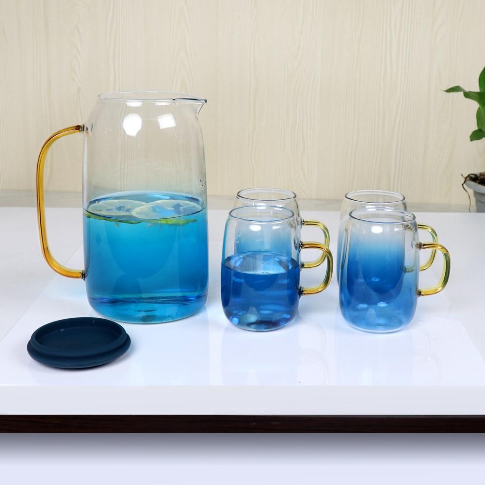 Azure Ombre Glass Pitcher Set | OpalDwell - OpalDwell