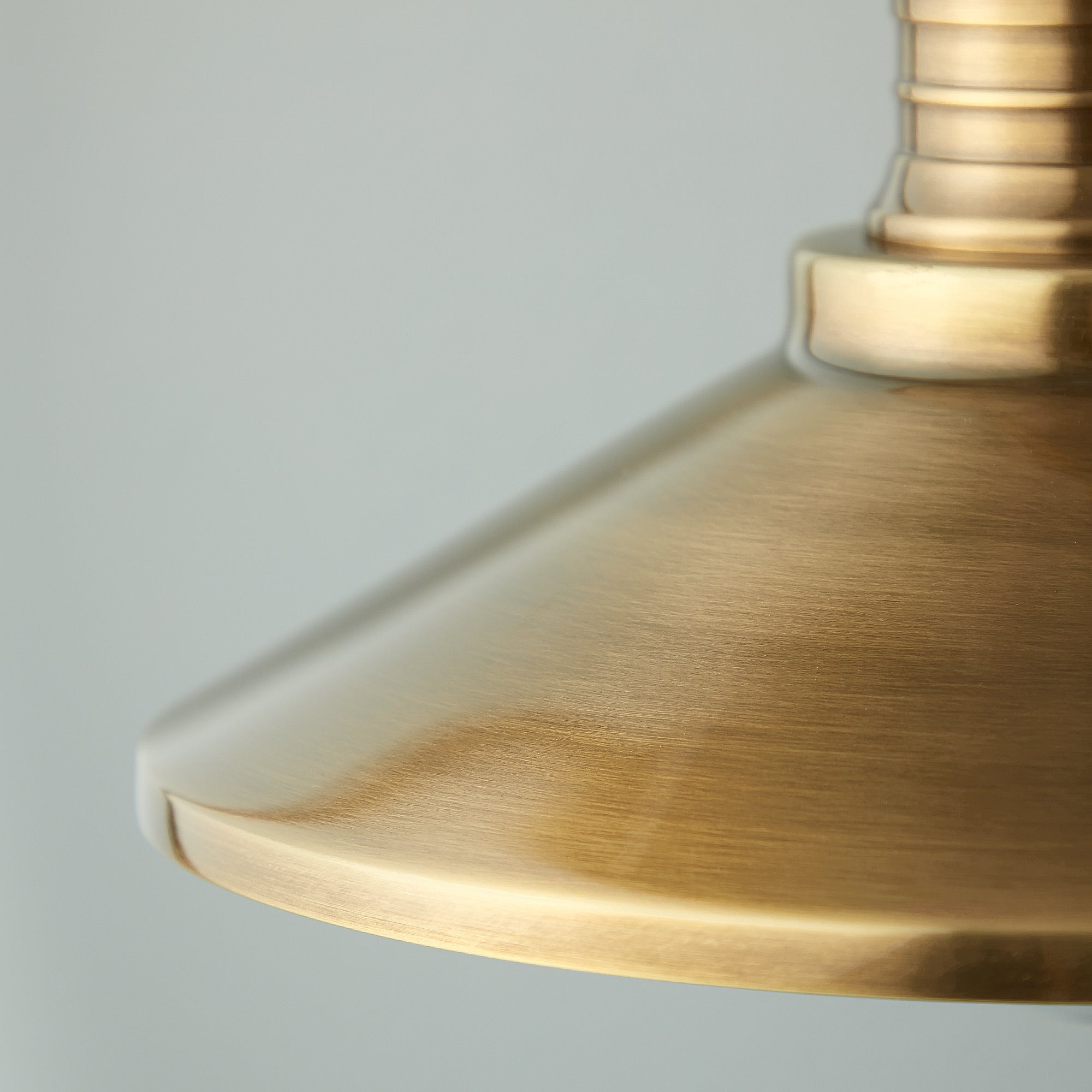 Lyra Antique Brass Wall Lamp With Cone Shade Exposed Bulb - OpalDwell