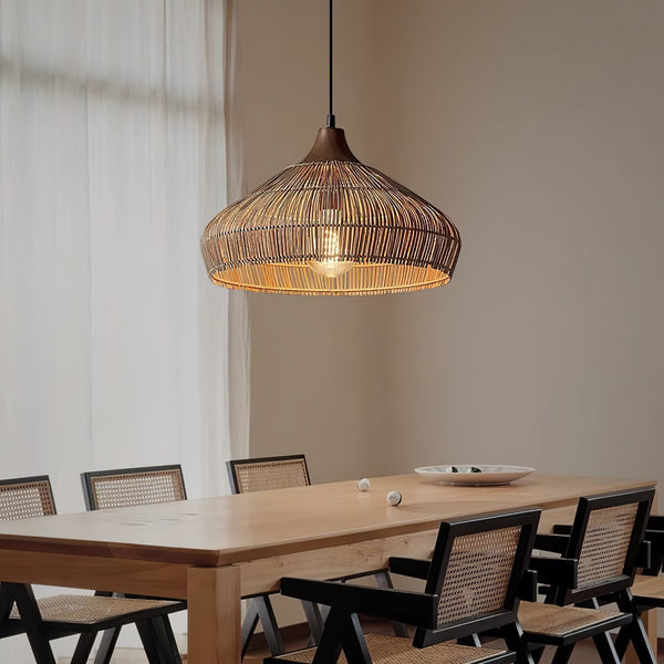 LumaWeave Rattan Pendant Light Handwoven for Warmth - OpalDwell