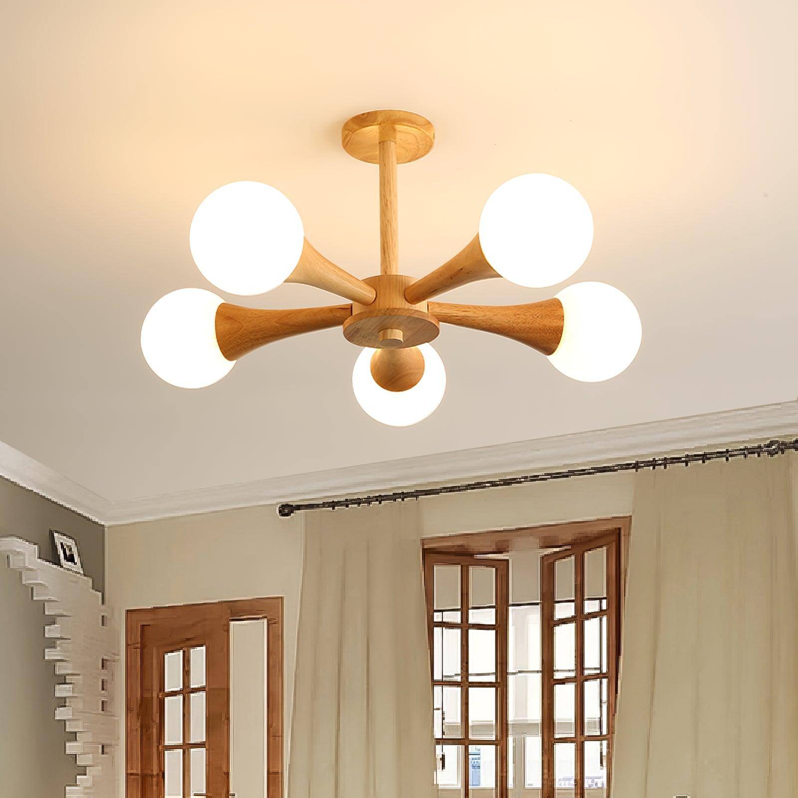 SylvaLume Wooden Pendant Lamp | Elegant Hanging Light - OpalDwell
