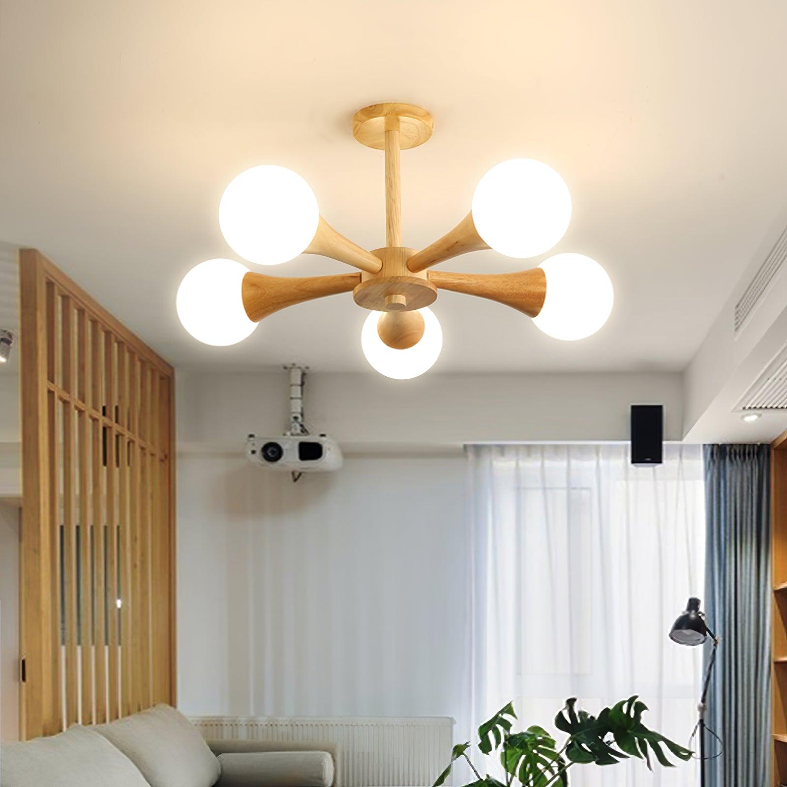 SylvaLume Wooden Pendant Lamp | Elegant Hanging Light - OpalDwell
