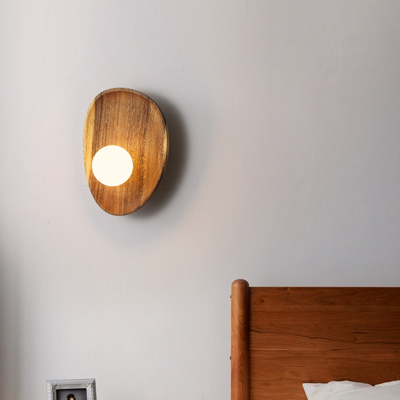 LumiVerde Natural Wood Wall Lamp for Warm Ambience - OpalDwell
