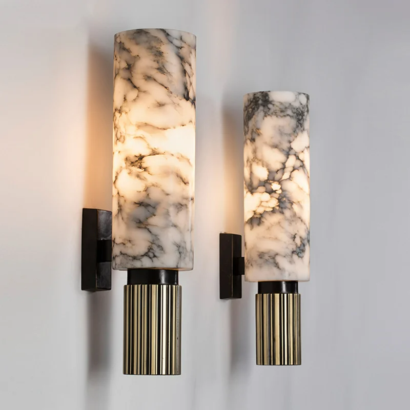 Astra Marble Wall Lamp Dimmable for Living Rooms and Entryways - OpalDwell