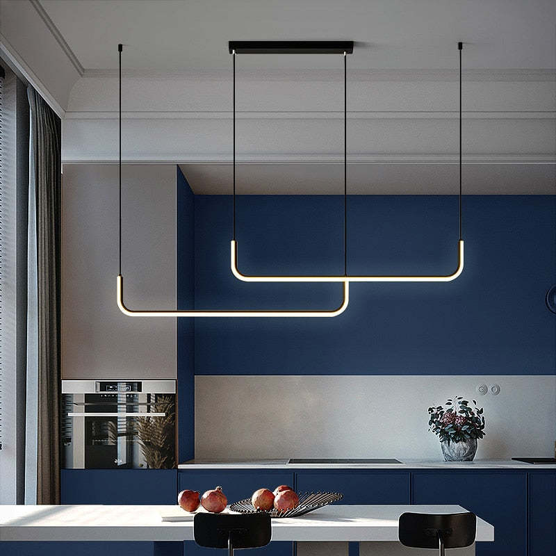 EdgeGlow | Modern LED Pendant Light in Metal and Silicone - OpalDwell