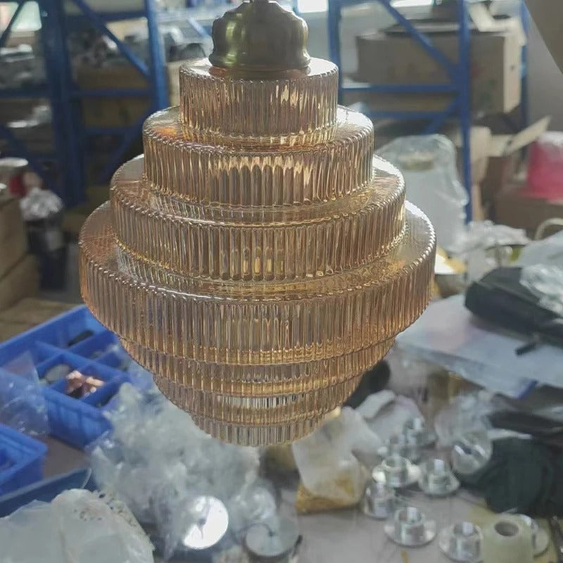 Aurelle Gilded Layered Nordic Chandelier - OpalDwell