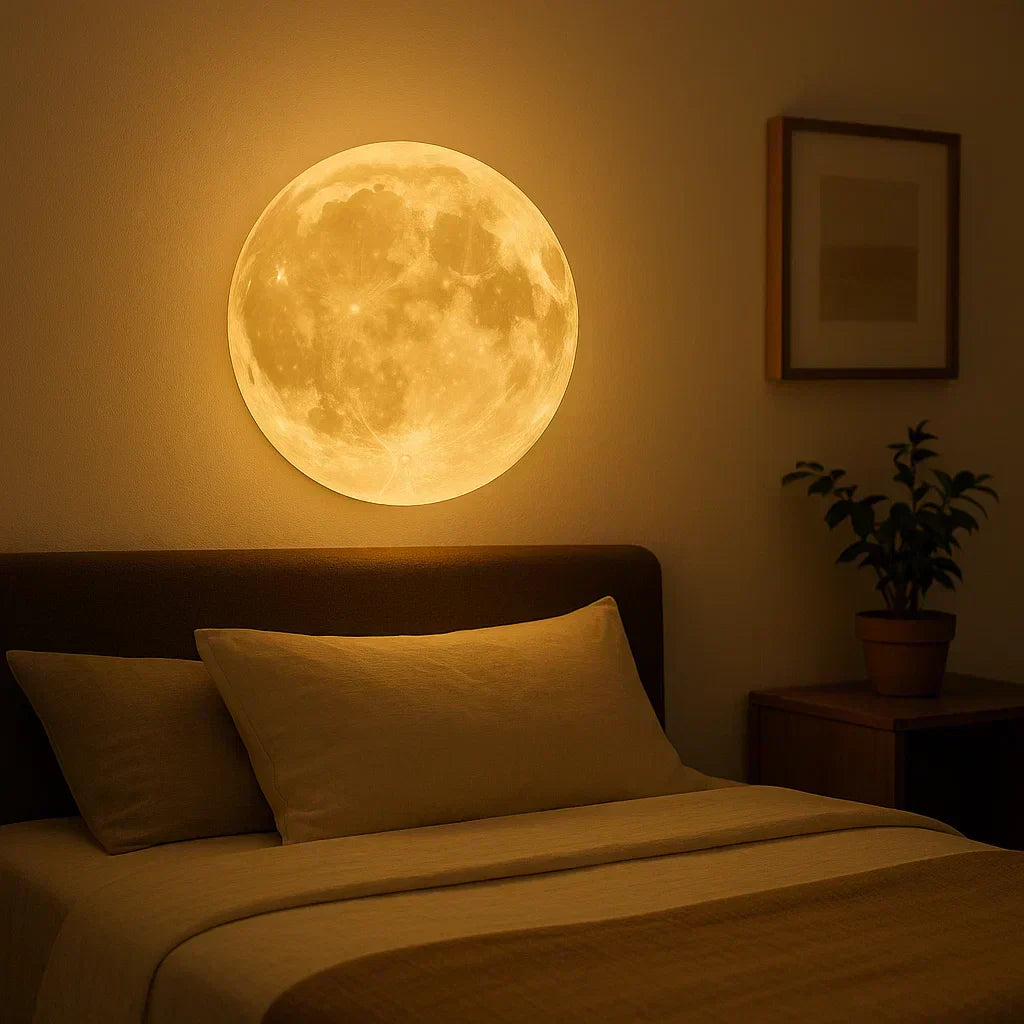 NovaLume Moon Glow LED Lamp With Dimmer for Cozy Bedroom Ambience - OpalDwell