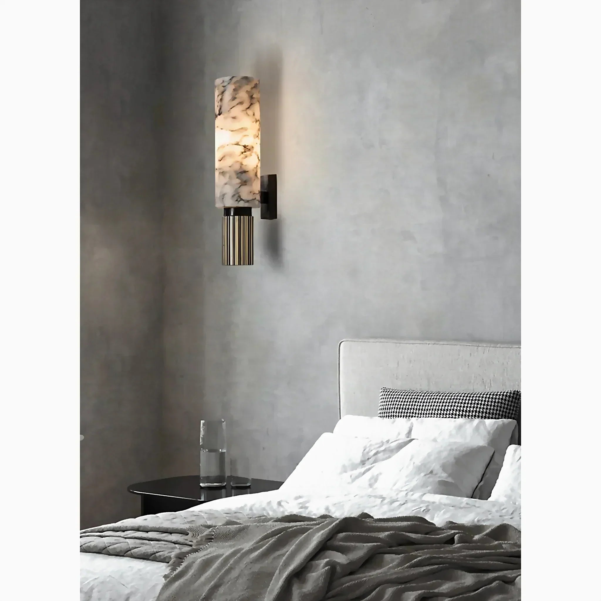Astra Marble Wall Lamp Dimmable for Living Rooms and Entryways - OpalDwell