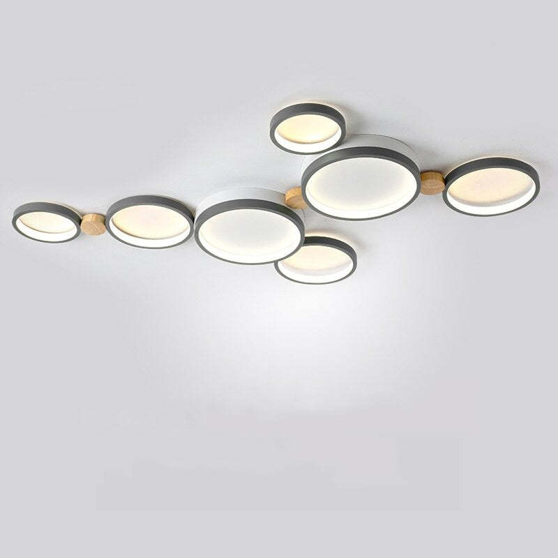 NovaLumen Ceiling Lamp in White and Gray Metal Finish - OpalDwell