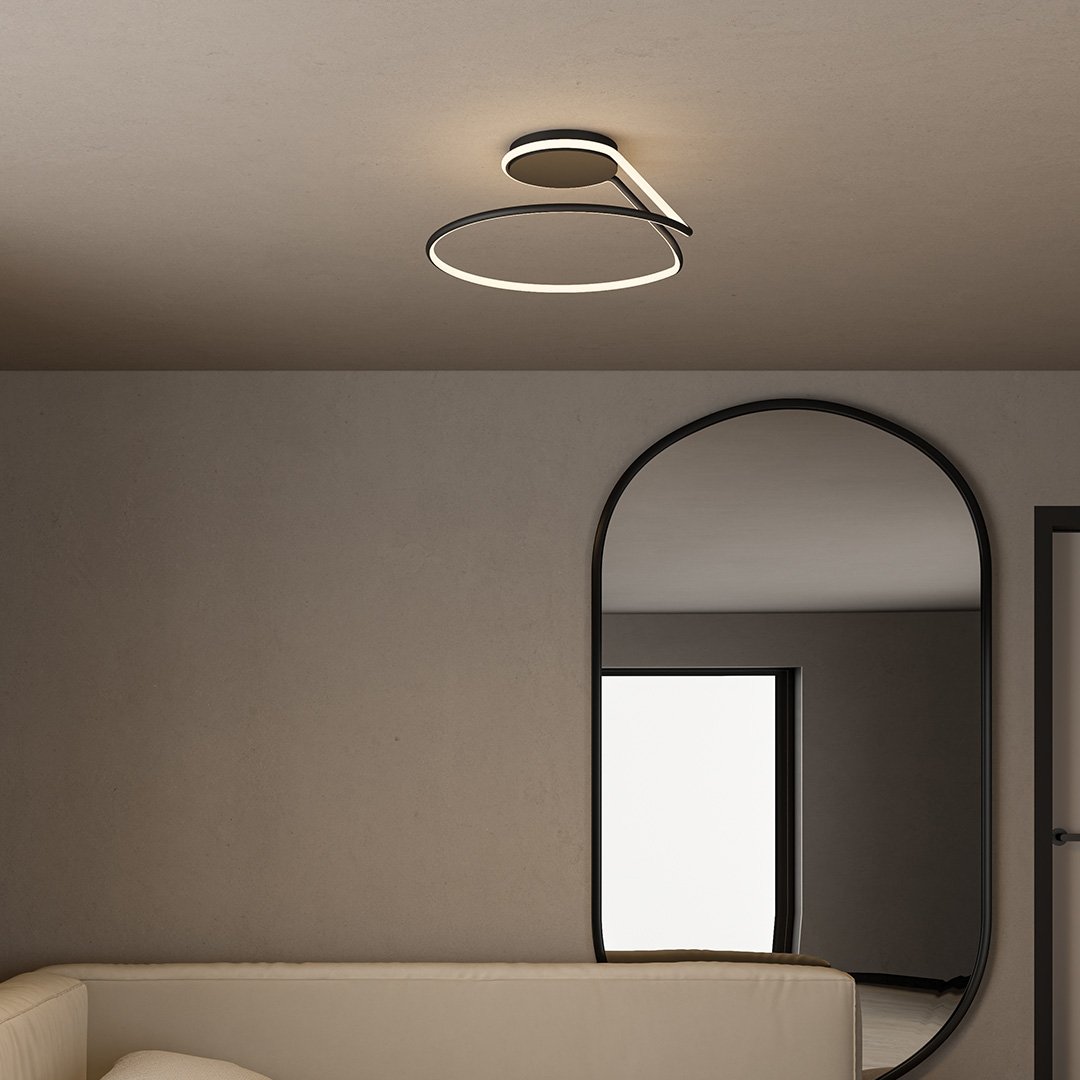 AuroraHalo Dimmable LED Ceiling Ring Light Modern Living - OpalDwell