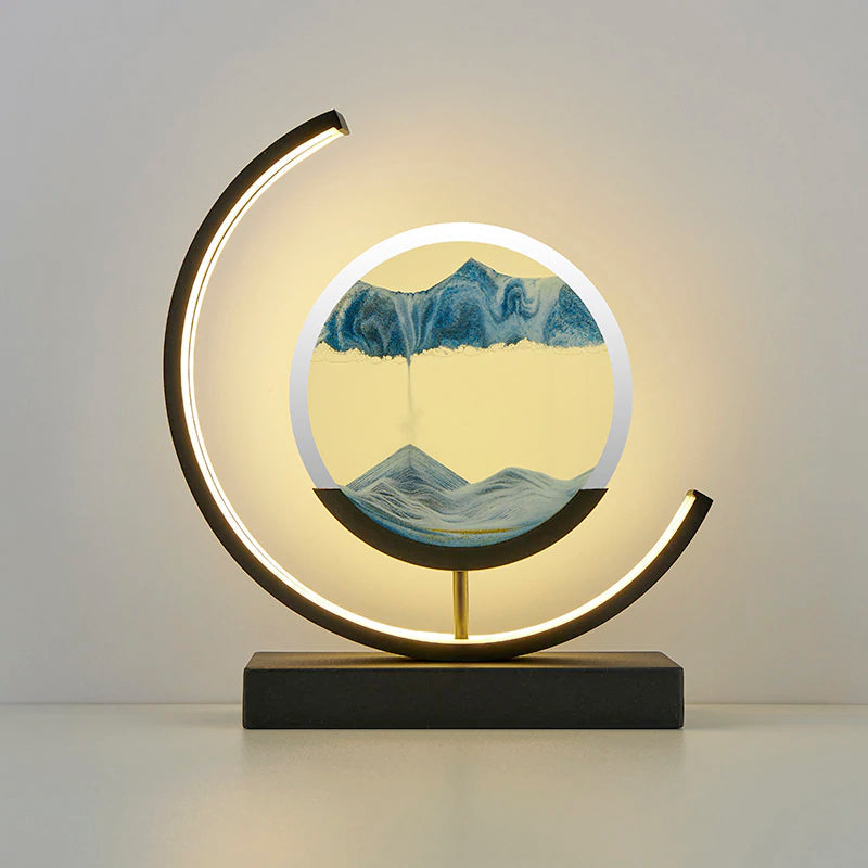 DriftGlass Flowing Sand LED Lamp Soothing Motion Light - OpalDwell
