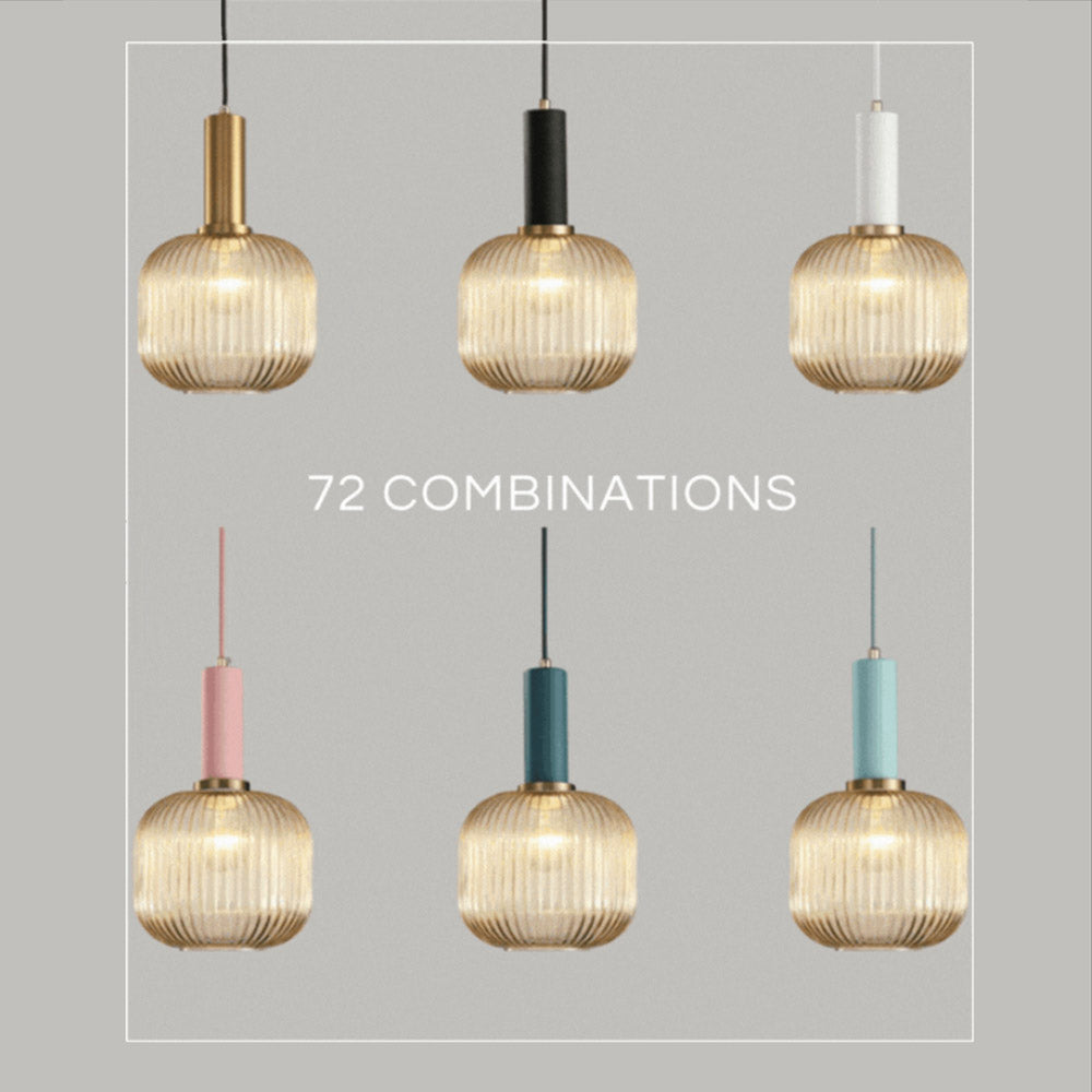 Nordic Fluted Glass Pendant Lamp for Modern Interiors OpalDwell