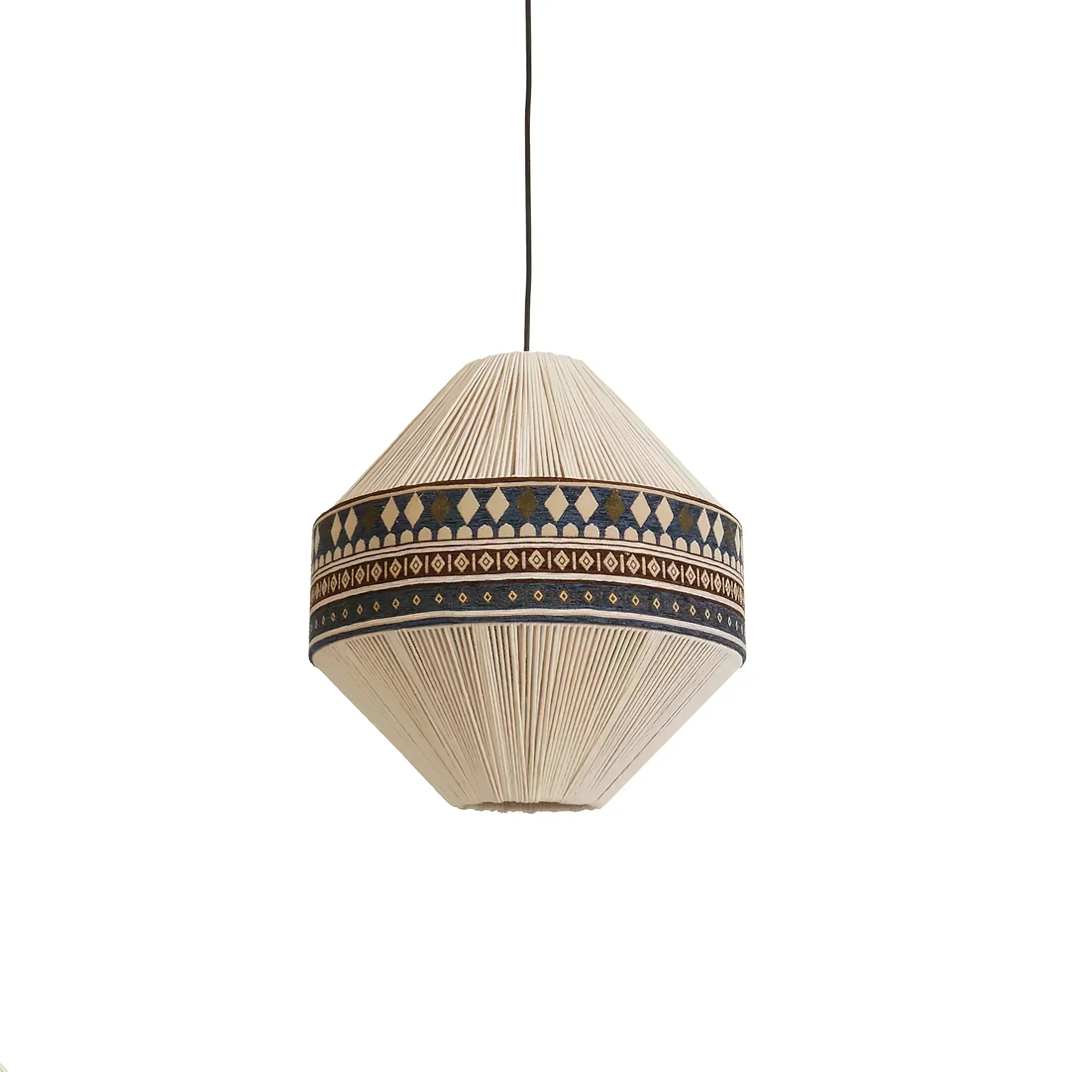 Astraea Boho Fringe Pendant Lamp with Geometric Weave - OpalDwell