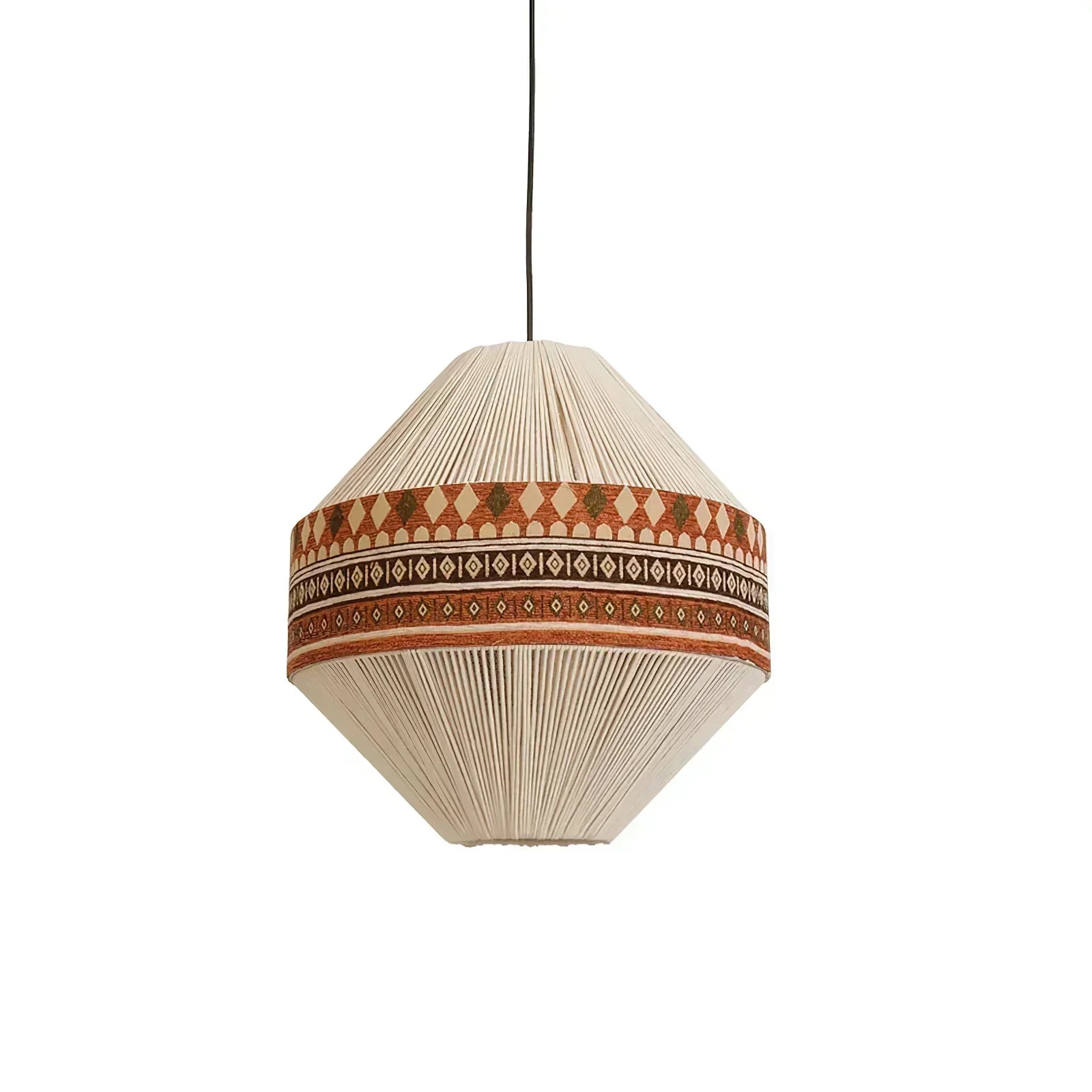 Astraea Boho Fringe Pendant Lamp with Geometric Weave - OpalDwell
