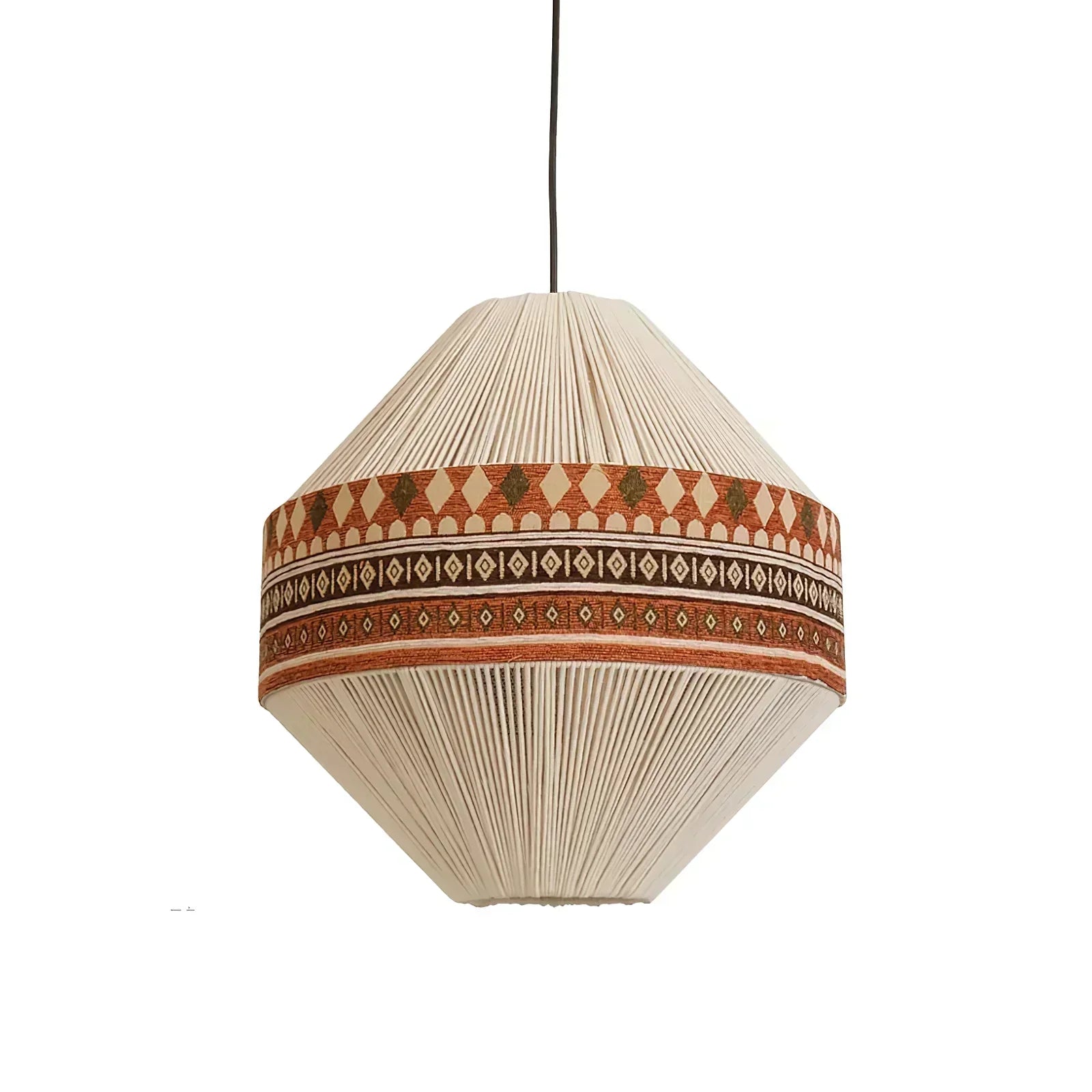 Astraea Boho Fringe Pendant Lamp with Geometric Weave - OpalDwell