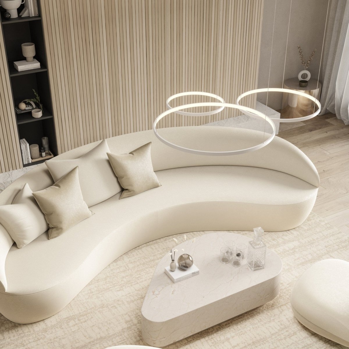 AureaHalo LED Three-Ring Pendant Light with Remote Control - OpalDwell