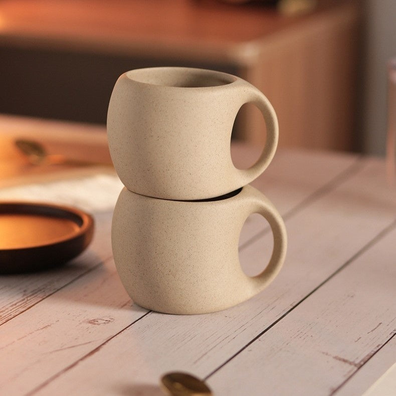 Hana Zen Japanese Inspired Ceramic Coffee Cup Set With Bamboo Saucer And Spoon - OpalDwell