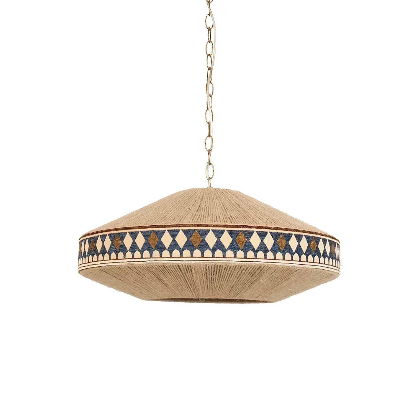 Astraea Boho Fringe Pendant Lamp with Geometric Weave - OpalDwell