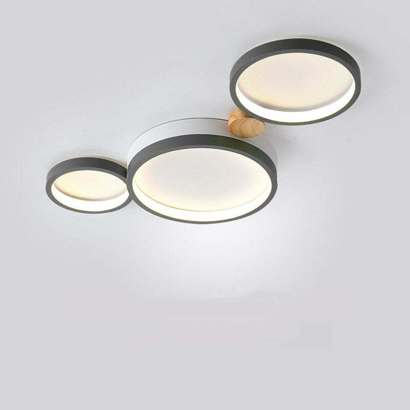 NovaLumen Ceiling Lamp in White and Gray Metal Finish - OpalDwell