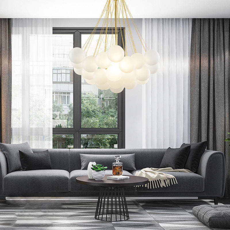 Lumisora Glass and Metal Pendant Light for Living Room - OpalDwell
