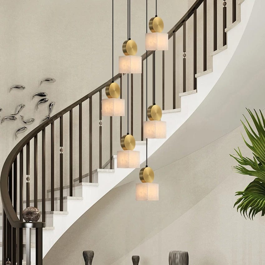 Lunette | Marble and Gold Pendant | OpalDwell - OpalDwell