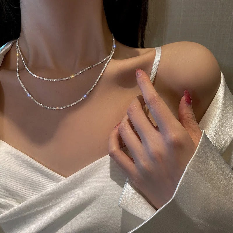 StellarSilk Silver Necklace Set With Minimalist Star Pendant For Day And Evening - OpalDwell