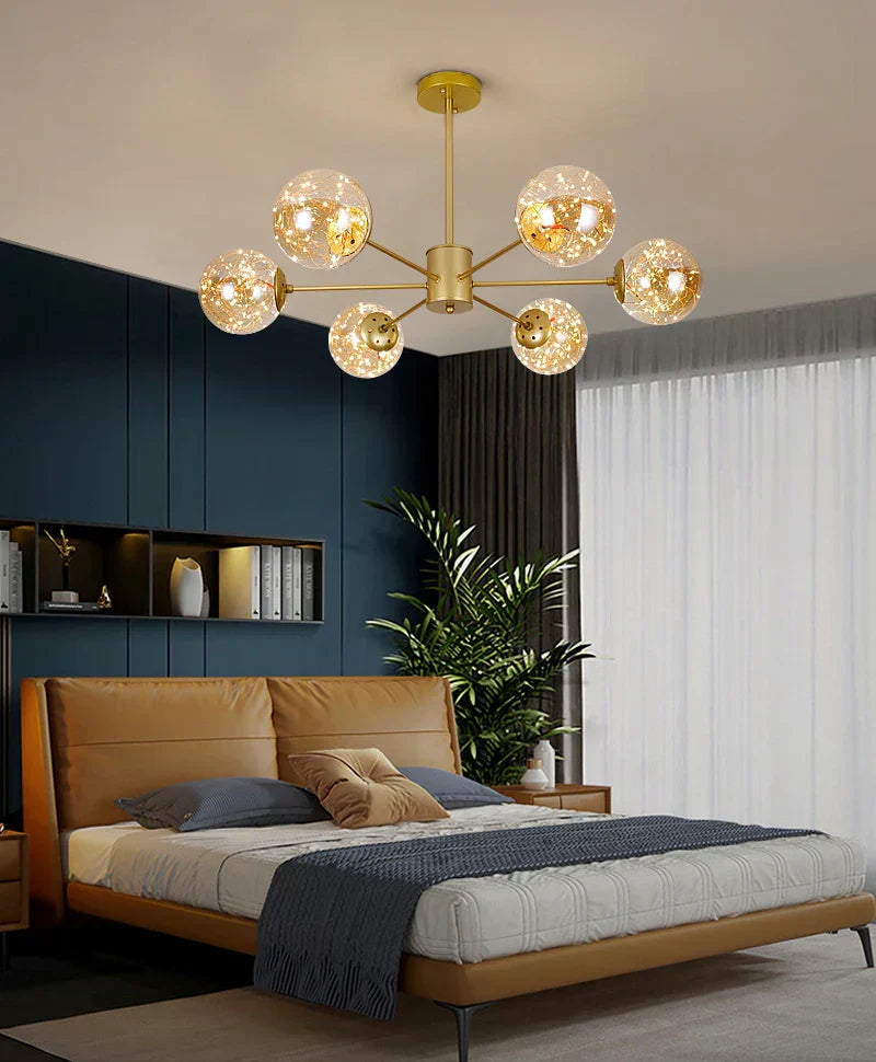 Aurene Glass Globe Chandelier By OpalDwell Modern Lighting OpalDwell