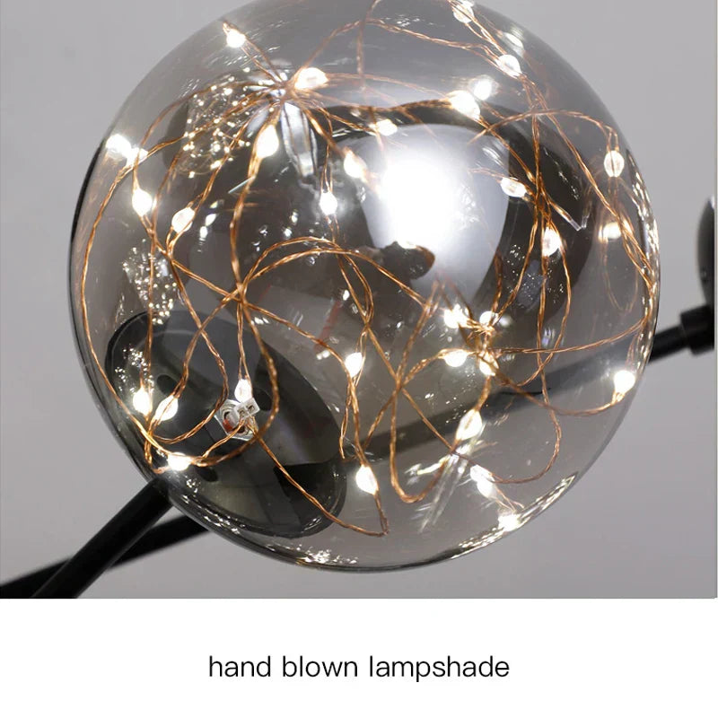 CelestiOrb Glass Globe Chandelier for Modern Living Rooms - OpalDwell