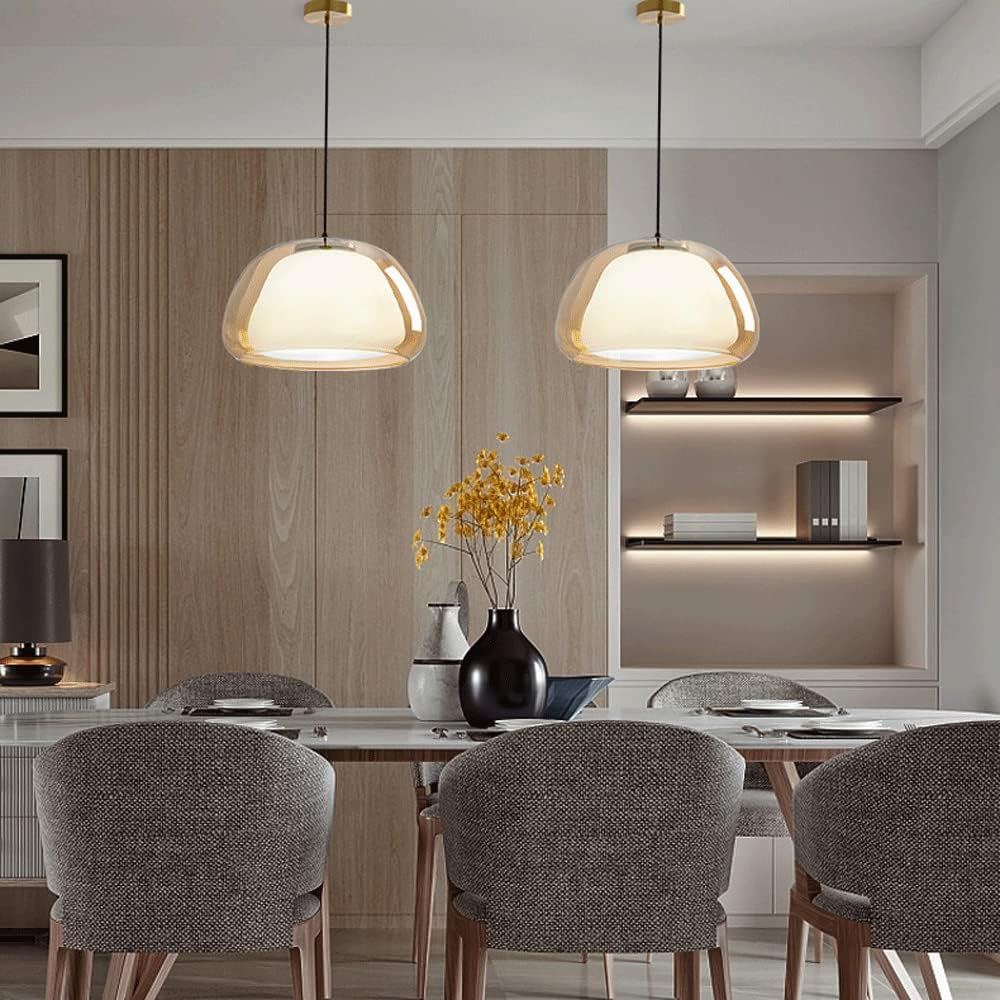 Luminex | Double Glass Dome Pendant Light With Soft Glow - OpalDwell