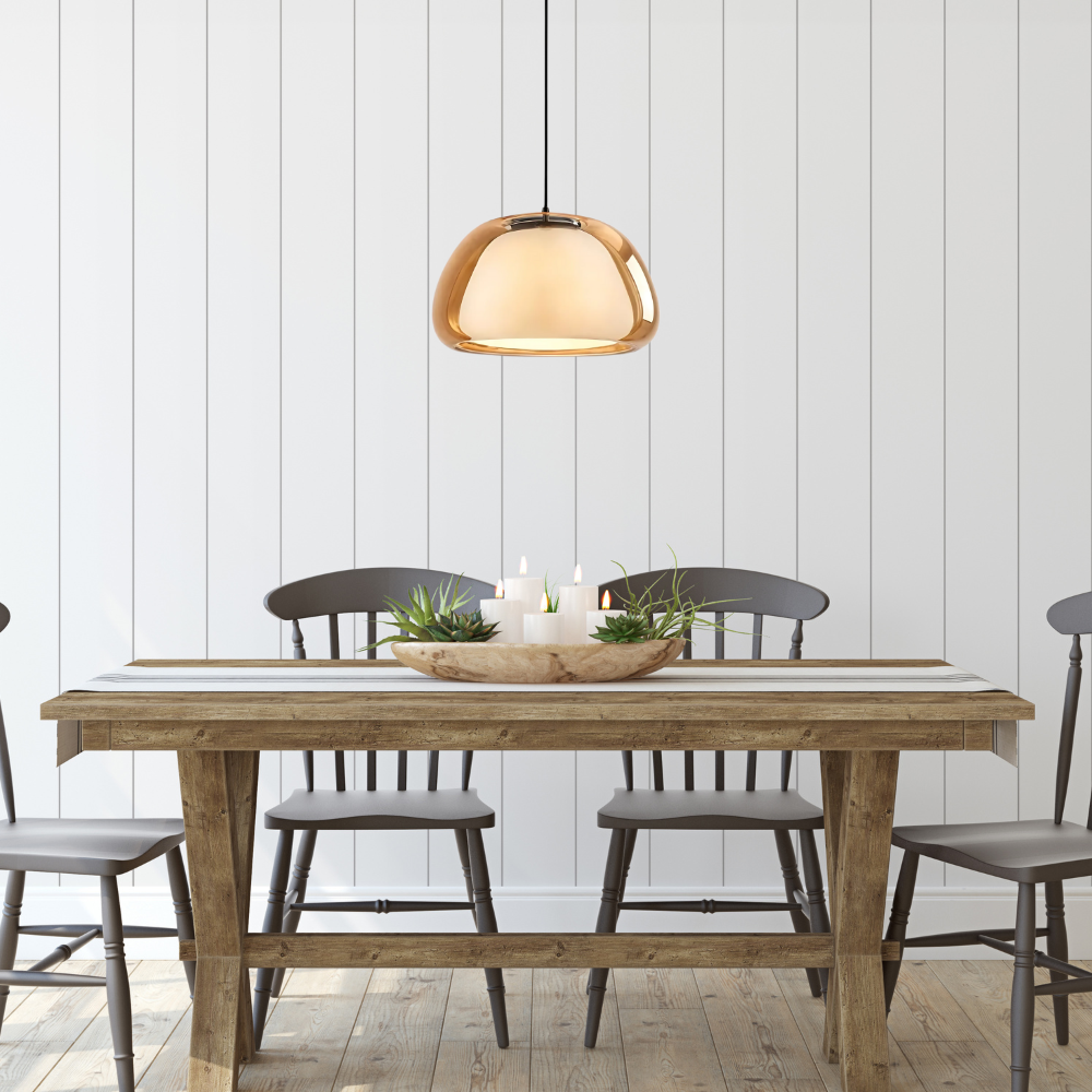 Luminex | Double Glass Dome Pendant Light With Soft Glow - OpalDwell