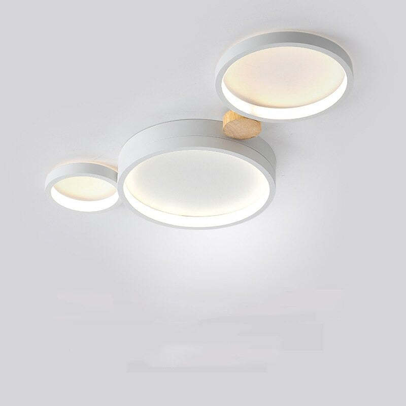NovaLumen Ceiling Lamp in White and Gray Metal Finish - OpalDwell
