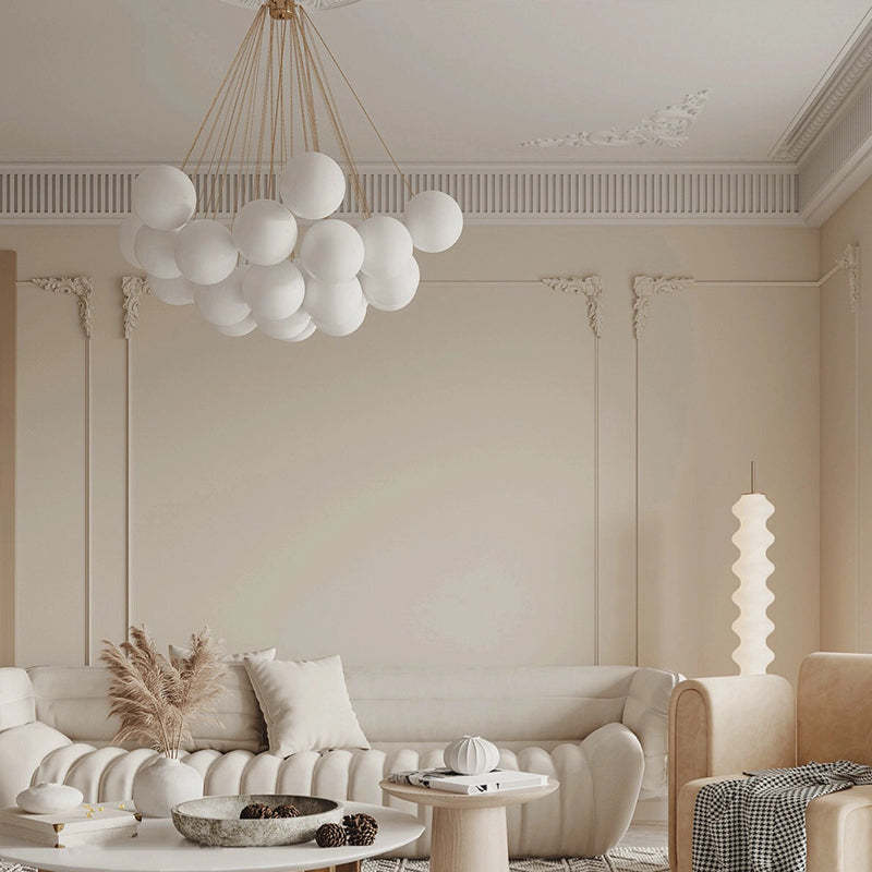 Lumisora Glass and Metal Pendant Light for Living Room - OpalDwell