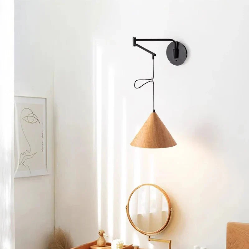 Aeron Swing-Arm Wall Lamp With Adjustable Reading Light - OpalDwell