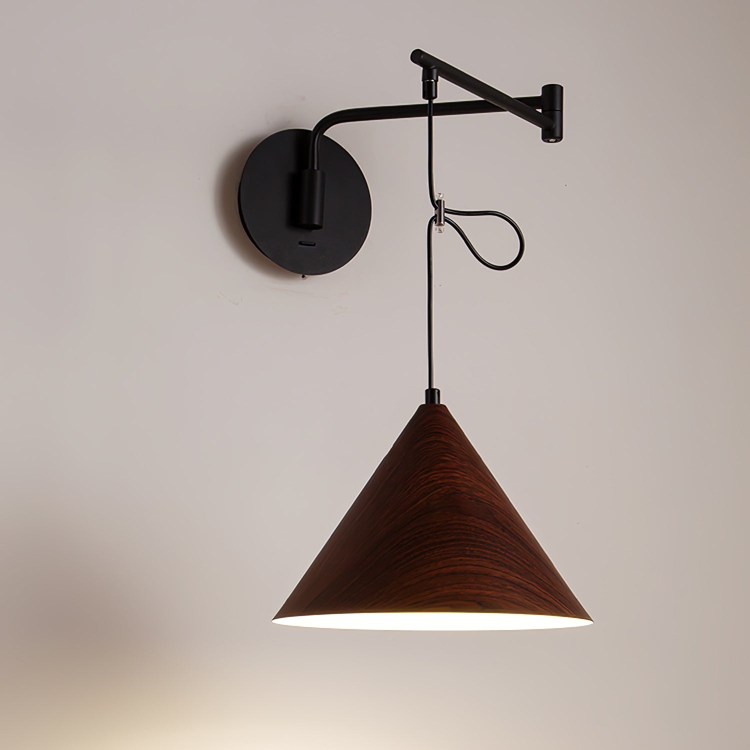 Aeron Swing-Arm Wall Lamp With Adjustable Reading Light - OpalDwell