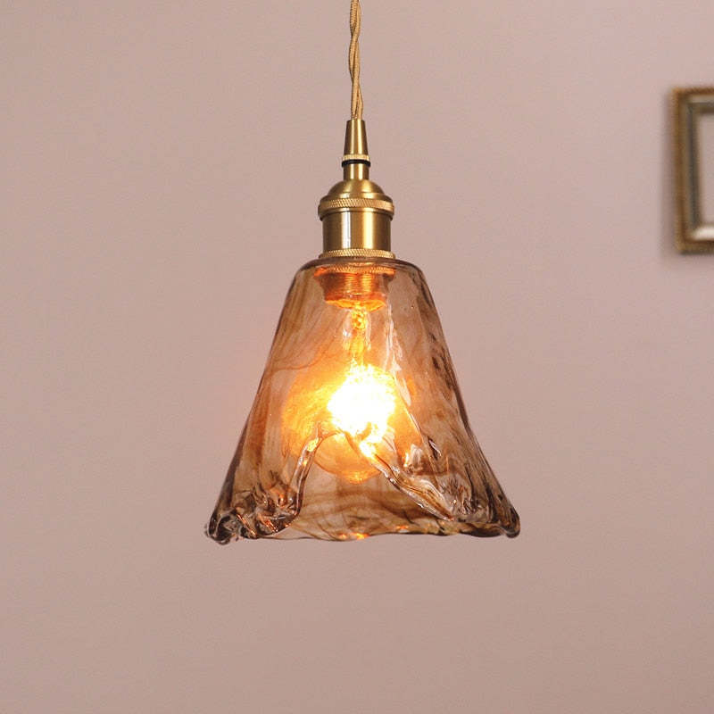 Aurelia Retro LED Pendant Light in Gold Metal Fixture - OpalDwell