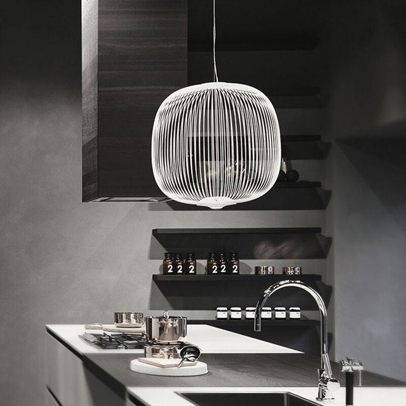 Spokes Suspension Pendant Light With Spoke Motif 35 Cm Diameter 135 Cm High - OpalDwell