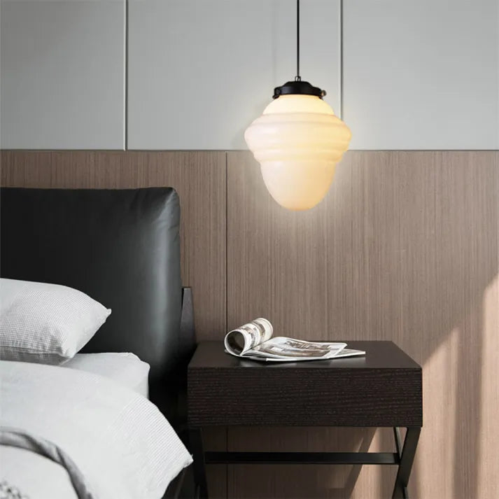 AstraLume Geometric Pendant Light in Frosted Glass - OpalDwell
