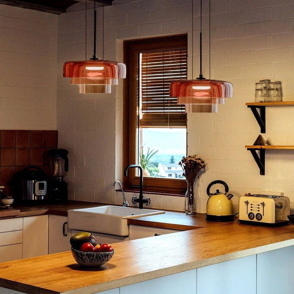 FjordLumen Glass Pendant Light Norwegian Craft Lighting - OpalDwell