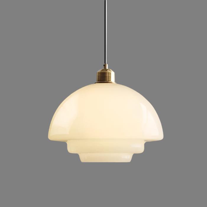 Astria Ivory Glass Pendant Light For Retro 1950s Interiors OpalDwell