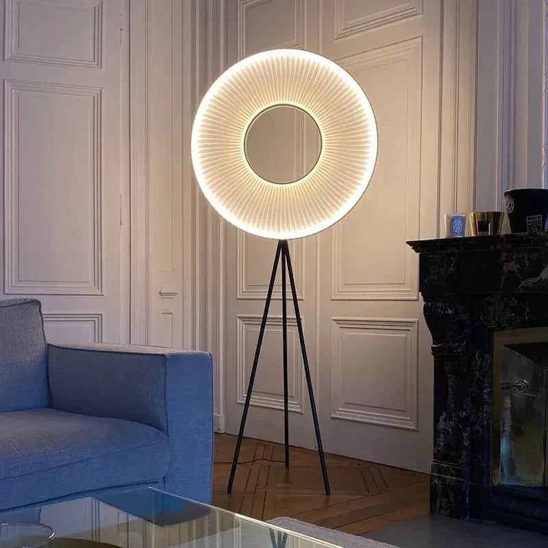 HaloSphere Floor Lamp Modern Minimalist Ambient Lighting OpalDwell