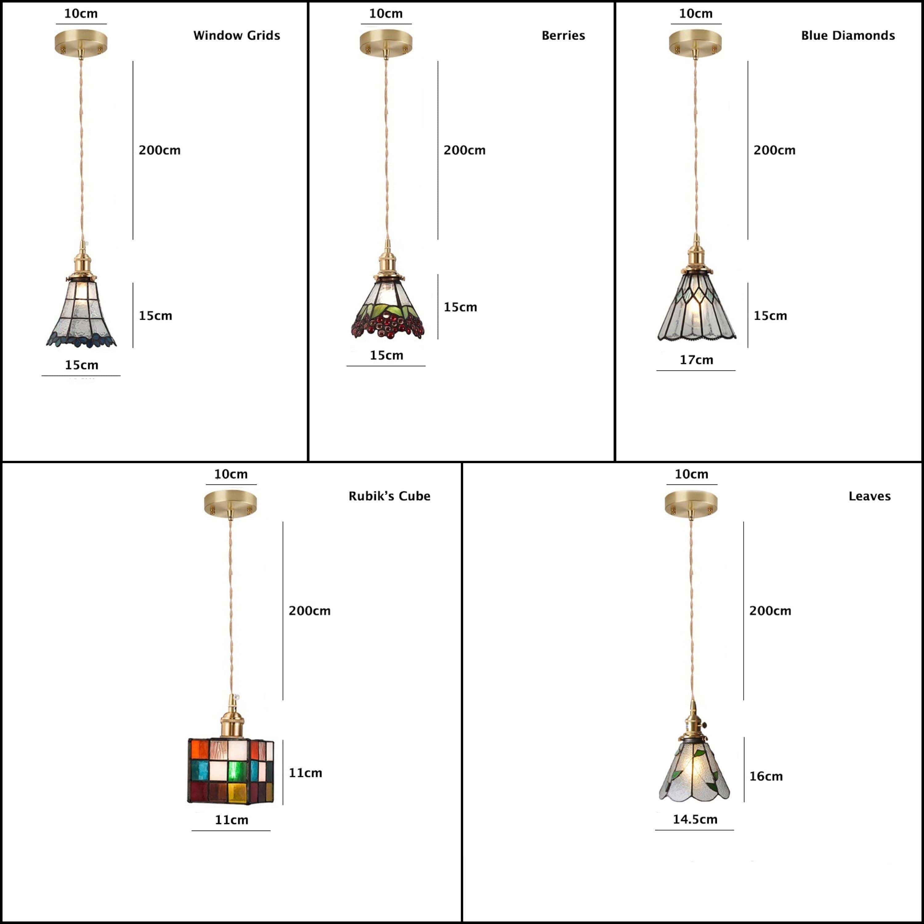 Mirella | Vintage Stained Glass LED Pendant Light, Bulb Included | OpalDwell - OpalDwell