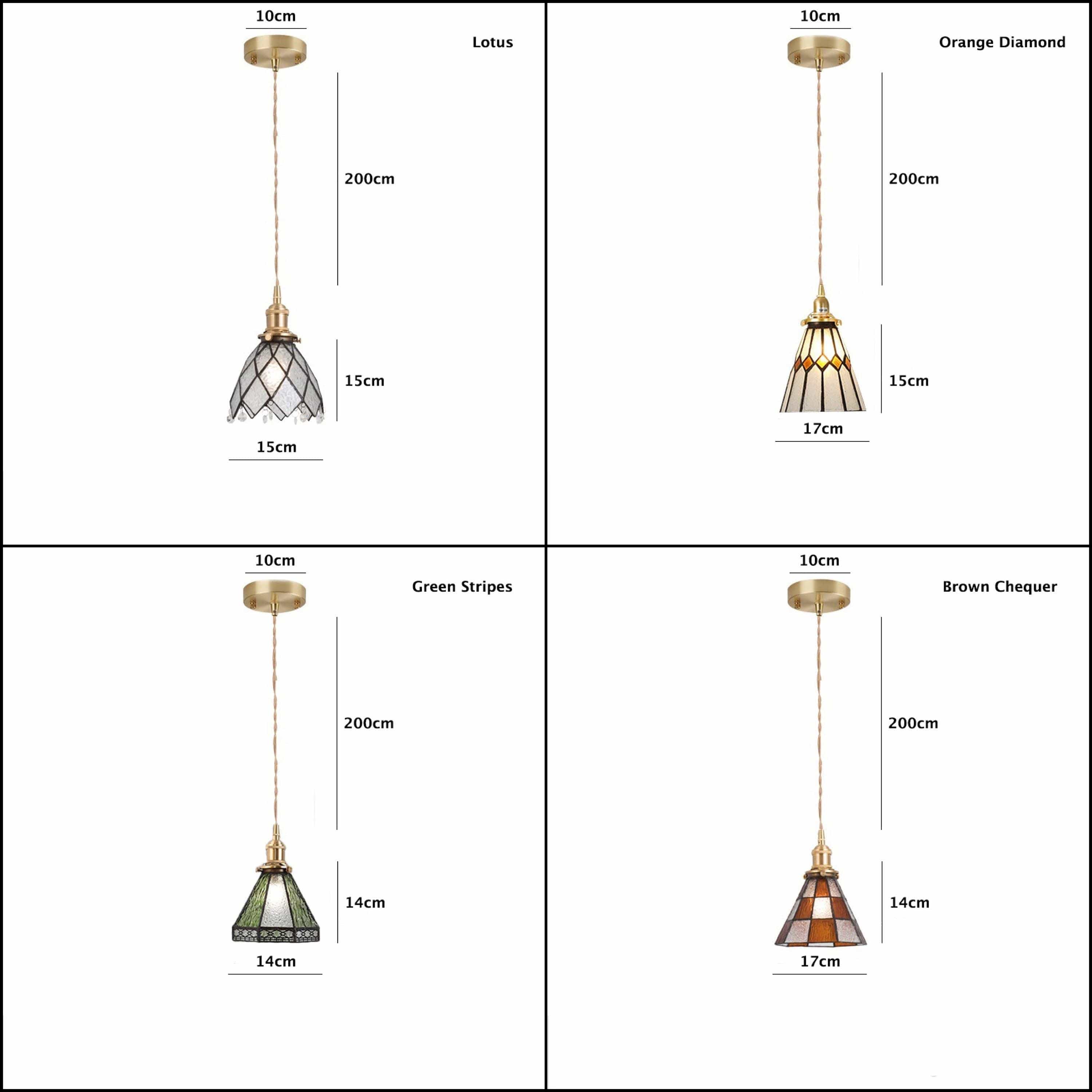 Mirella | Vintage Stained Glass LED Pendant Light, Bulb Included | OpalDwell - OpalDwell