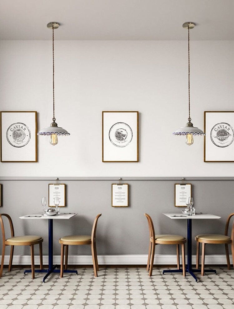 Lisboa LED Pendant Light, Ceramic Plate in Portuguese Tile Style, Bulb Included | OpalDwell OpalDwell