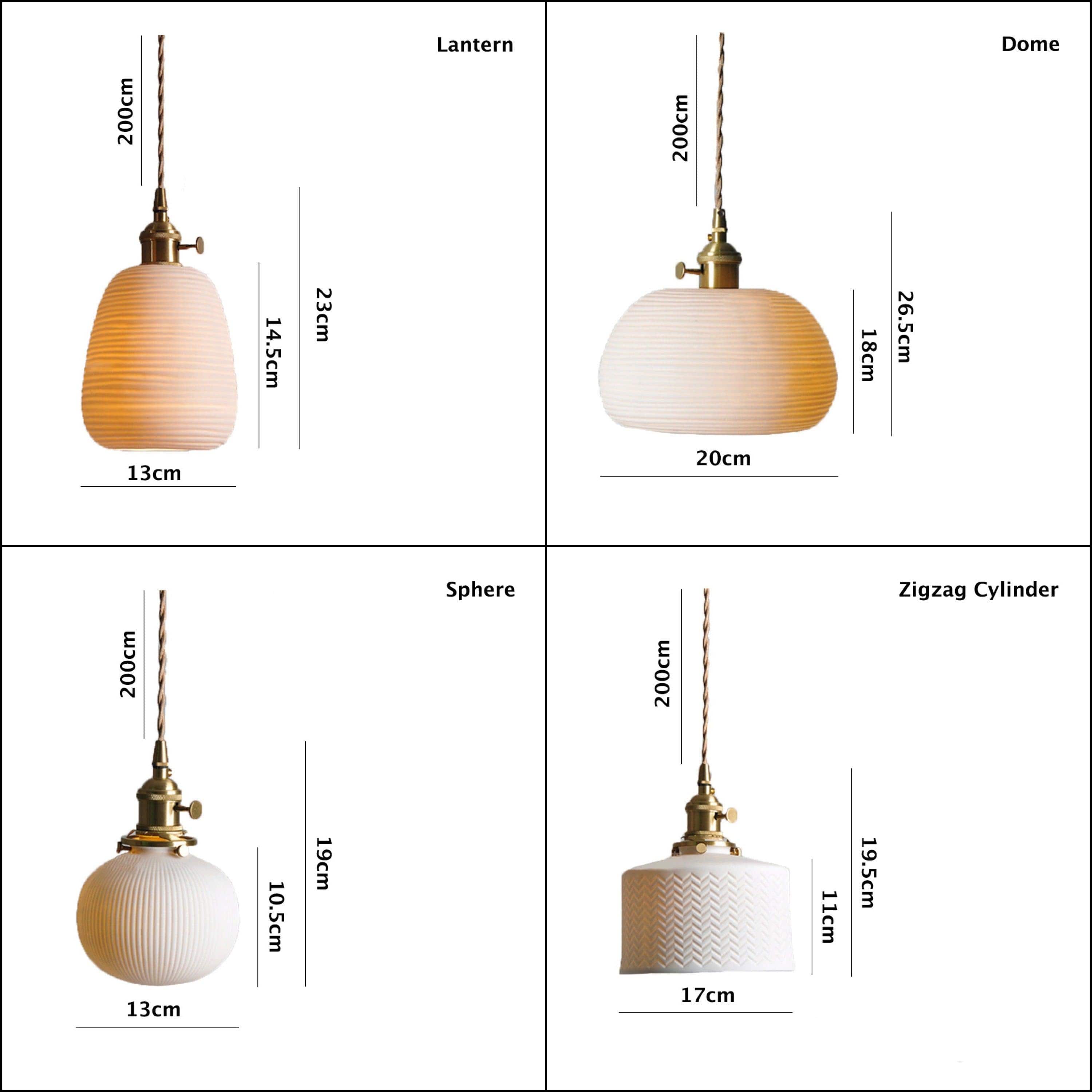 Hanaori | Japanese-Style Ribbed Ceramic Cylinder Pendant Light with LED Bulb Included OpalDwell