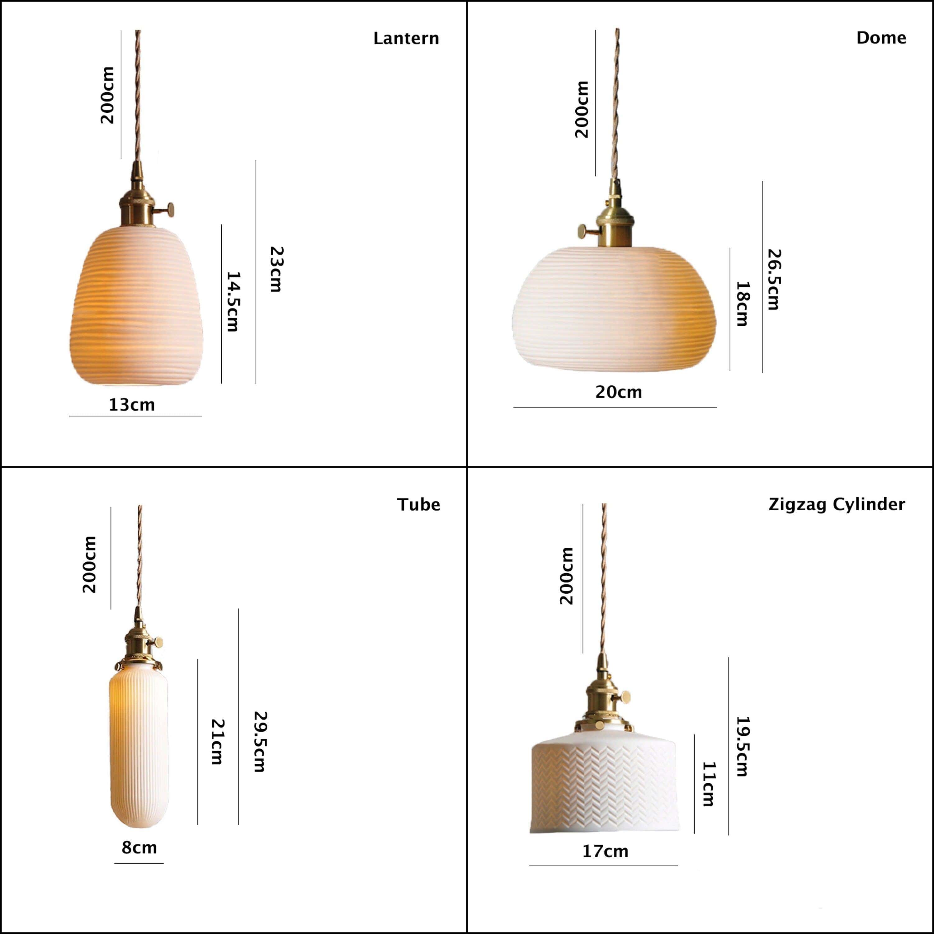 Kazumi | Ribbed Ceramic LED Pendant Light in Japanese Pleated Cup Shape, Bulb Included | OpalDwell - OpalDwell