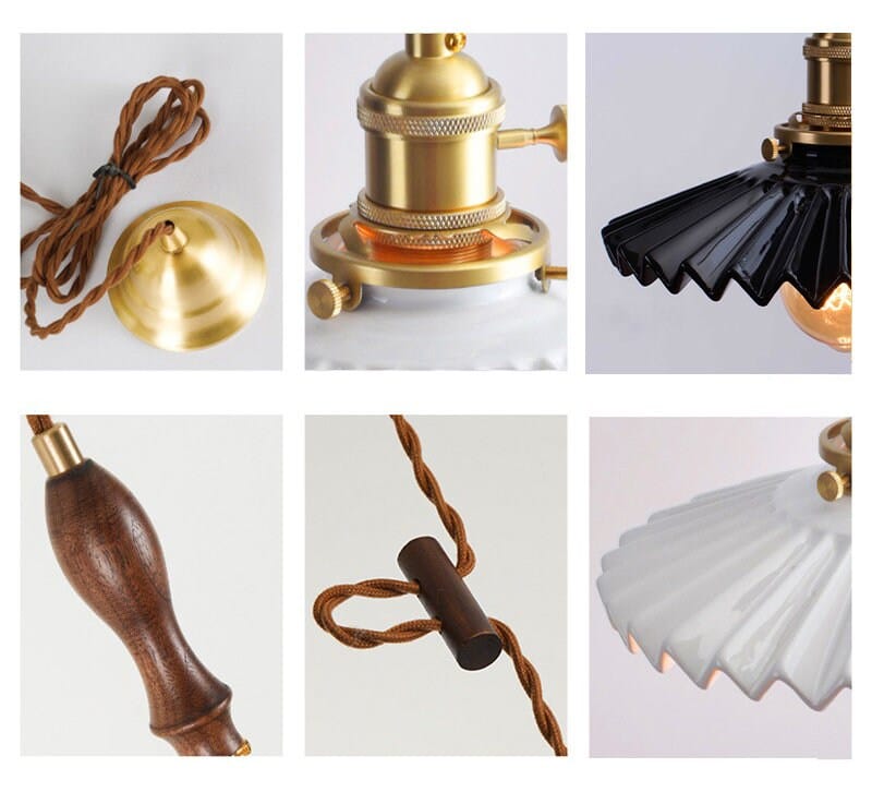 Liora | Art Deco Pleated Tutu Pendant LED Light in Glazed Ceramic - Bulb Included | OpalDwell - OpalDwell