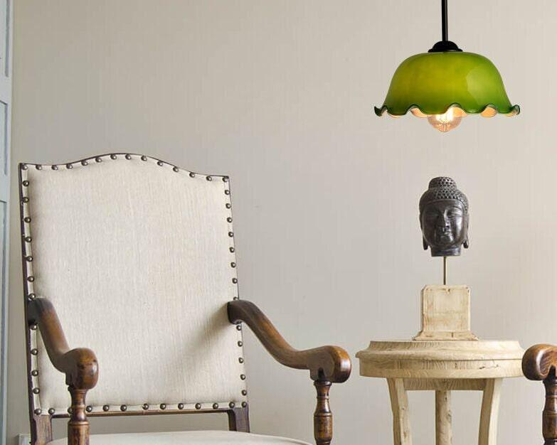 Aurelle | French Vintage Opaline Glass LED Pendant With Handkerchief-Style Shade, Bulb Included OpalDwell