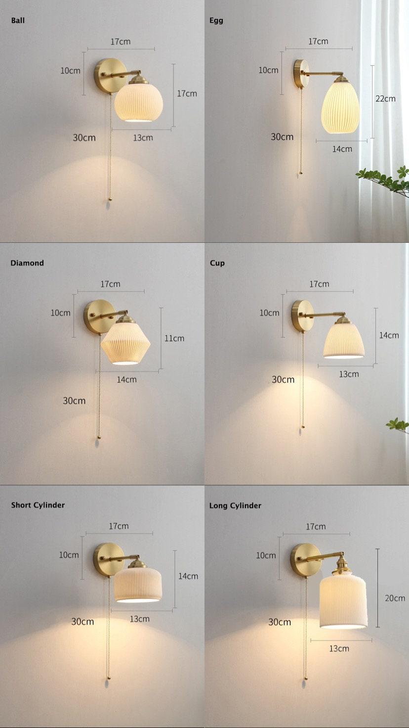 Lantern Cup-Shaped Ribbed Ceramic Wall Sconce, Bulb Included - OpalDwell