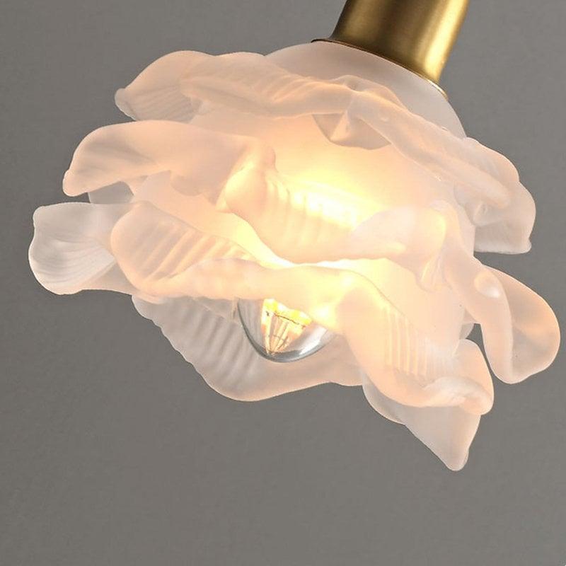Laira Bloom Layered Glass Flower Wall Sconce With Wood Accent and Bulb Included - OpalDwell
